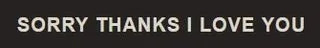 sorry thanks I love you logo